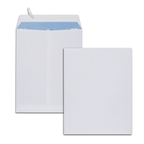 Paquet de 50 pochettes blanches C5 162x229 90 g/m² bande de protection