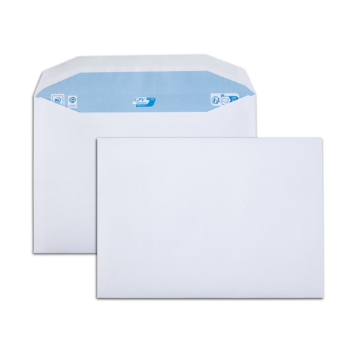 Boite de 500 enveloppes patte trapèze blanches B5 176x250 90 g/m² gommées