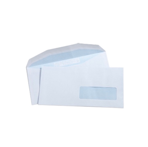 Boite de 1000 enveloppes patte trapèze blanches C6/C5 114x229 80 g/m²fenêtre 35x100 gommées - EM35F114