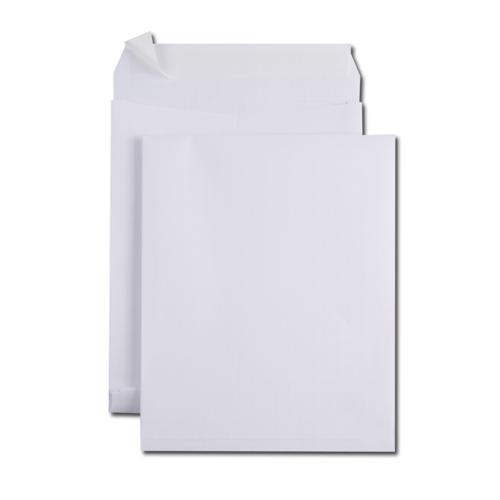 Boite de 100 sacs à soufflets kraft armé blanc 24 260x330 130 g/m² bande de protection