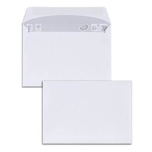 Boite de 1000 enveloppes retour blanches 110x155 70 g/m² gommées
