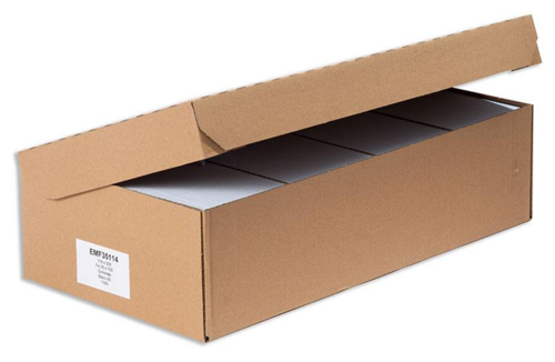 Boite de 1000 enveloppes patte trapèze blanches C6/C5 114x229 80 g/m²fenêtre 35x100 gommées - EM35F114
