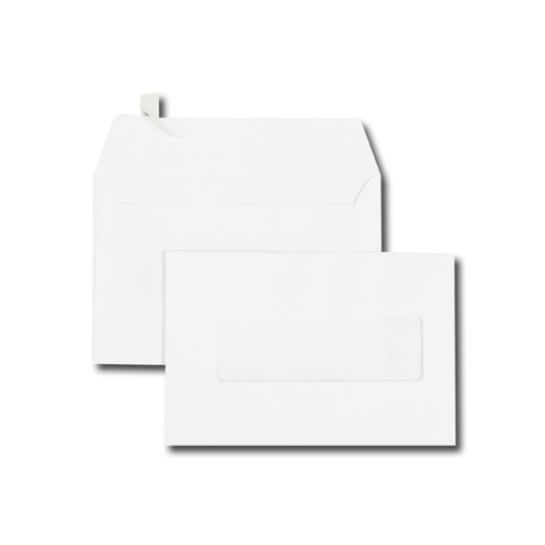 Boîte de 500 enveloppes blanches B6R 120x176 80 g/m² fenêtre 40x125 bande de protection