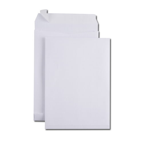 Boite de 100 sacs à soufflets kraft armé blanc C4 229x324 130 g/m² bande de protection