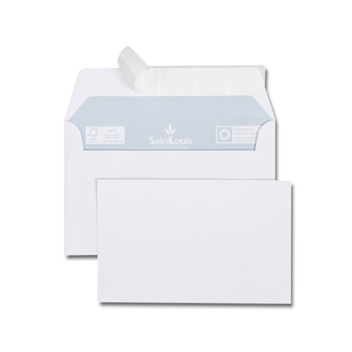 Paquet de 20 cartes Bristol 82x128 220g + 20 enveloppes blanches 90x140 100 g/m² bande de protection
