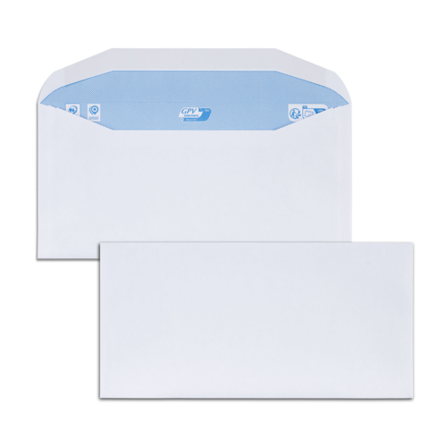 Boite de 1000 enveloppes patte trapèze blanches C6/C5 114x229 80 g/m² gommées