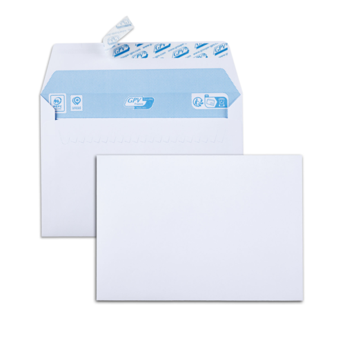 Boîte de 200 enveloppes C6 114x162 extra blanches 100 g/m² bande de protection PEFC