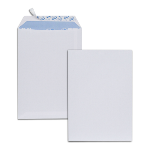 Paquet de 25 pochettes blanches C5 162x229 90 g/m bande de protection