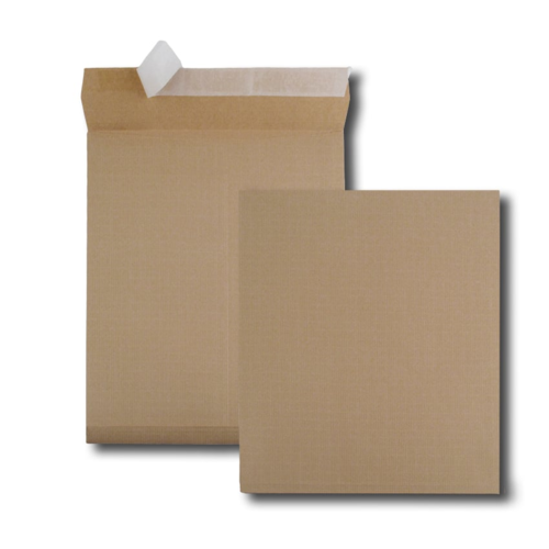 Boite de 250 sacs à soufflets kraft armé brun 340x465 120 g/m² bande de protection