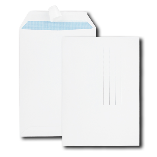 Paquet de 10 pochettes blanches C5 162x229 90 g/m² bande de protection