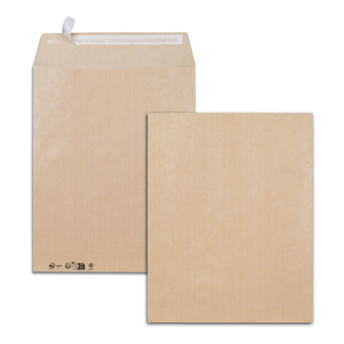 Boîte de 250 pochettes kraft adour 24 260x330 120 g/m² bande de protection