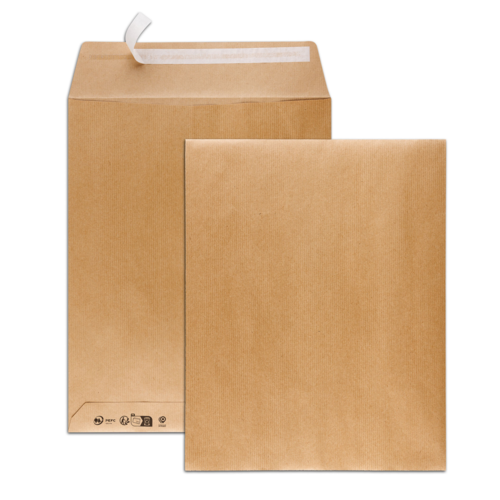 Paquet de 50 pochettes kraft brun 24 260x330 90 g/m² bande de protection