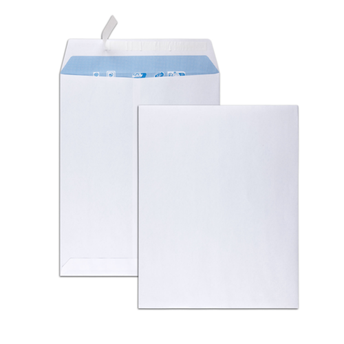 Boîte de 250 pochettes blanches 24 260x330 90 g/m² bande de protection
