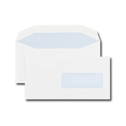 Boîte de 500 enveloppes blanches C6/C5 114x229 80g/m² fenêtre 40x110 gommées
