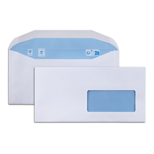 Boite de 1000 enveloppes patte trapèze blanches C6/C5 114x229 80 g/m²fenêtre 45x100 gommées - EM45F114