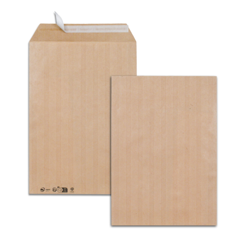 Boîte de 250 pochettes kraft adour C4 229x324 90 g/m² bande de protection