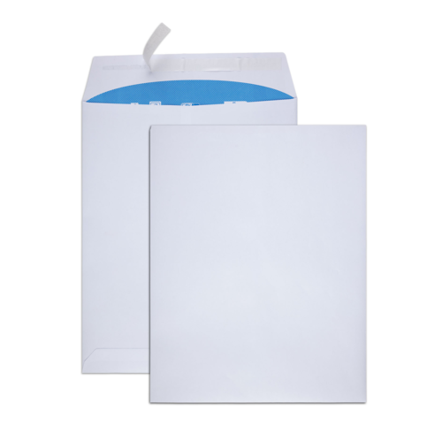 Boîte de 250 pochettes blanches 24 260x330 120 g/m² bande de protection
