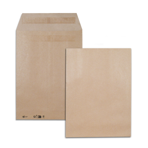 Boîte de 250 pochettes kraft brun 26 275x375 120 g/m² autocollantes