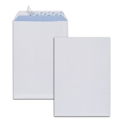 Paquet de 25 pochettes blanches C4 229x324 90 g/m² bande de protection