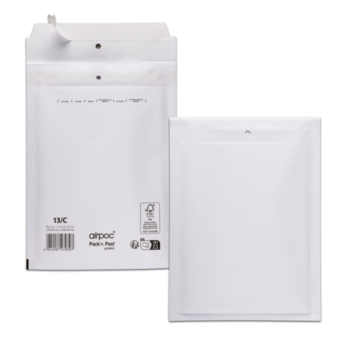 Boite de 100 pochettes bulles d'air C 75 g/m² bande de protection
