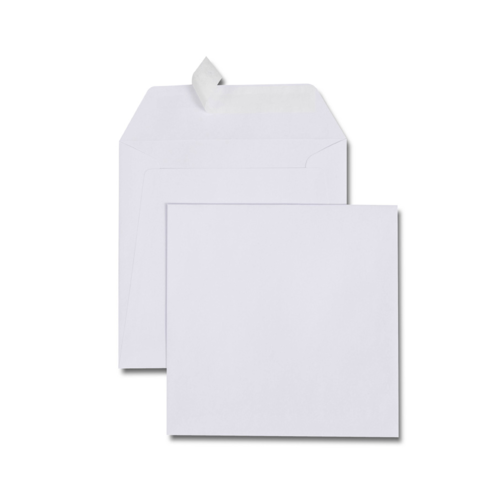 Boîte de 500 enveloppes carrées blanches 190x190 120 g/m² bande de protection