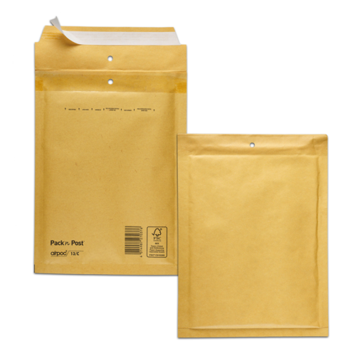Paquet de 4 pochettes bulles d'air brunes C 75 g/m² bande de protection