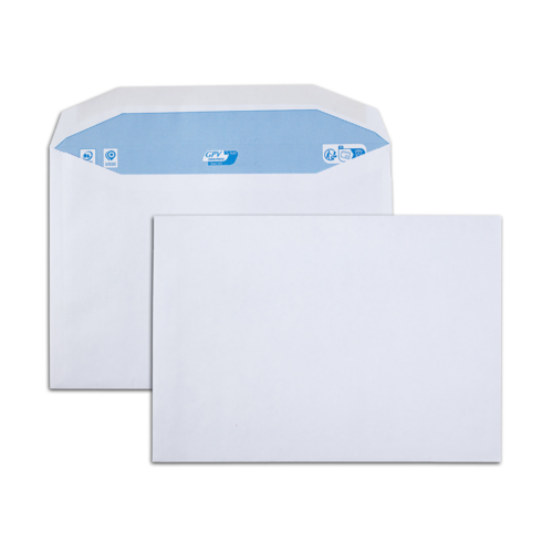 Boite de 500 enveloppes patte trapèze blanches C5 162x229 75 g/m² gommées