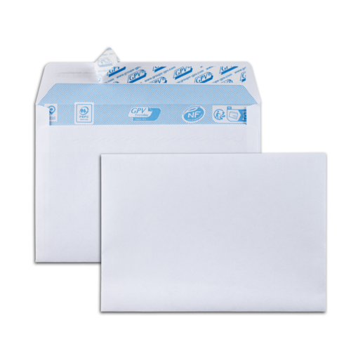 Paquet de 50 enveloppes blanches C6 114x162 80 g/m² bande de protection