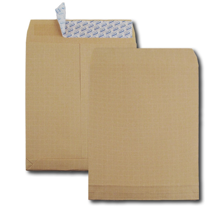 Paquet de 25 sacs à soufflets kraft armé brun 26 280x375 120 g/m² bande de protection