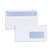 Boîte de 500 enveloppes blanches DL 110x220 80 g/m² fenêtre 45x100 autocollantes