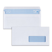 Boîte de 500 enveloppes blanches DL 110x220 80 g/m² fenêtre 35x100 autocollantes