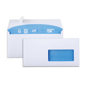 Étui de 100 enveloppes blanches DL 110x220 80 g/m² fenêtre spéciale numérique 45x100 bande de protection