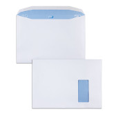 Boite de 250 enveloppes patte trapèze blanches C4 229x324 90 g/m² fenêtre 105X50 gommées