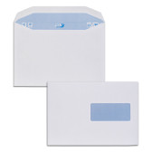 Boite de 500 enveloppes patte trapèze blanches C5 162x229 80 g/m² fenêtre 45x100 gommées