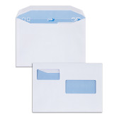 Boîte de 500 enveloppes blanches C5 162x229 80 g/m² fenêtres 45x100 (haute) + 35x75 gommées