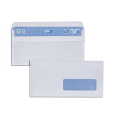 Boîte de 500 enveloppes blanches DL 110x220 80 g/m² fenêtre 35x100 autocollantes