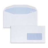 Boite de 1000 enveloppes patte trapèze blanches C6/C5 115X229 80 g/m² pattes latérales extérieures fenêtre 45x100 gommées