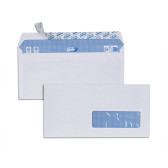 Boîte de 500 enveloppes blanches DL 110x220 90 g/m² fenêtre 35x100 bande de protection