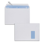 Boîte de 250 enveloppes blanches C4 229x324 100 g/m² fenêtre 100x50 bande de protection