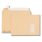 Boîte de 250 enveloppes kraft brun C4 229x324 90 g/m² fenêtre 100x50 bande de protection