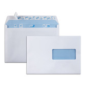 Boîte de 200 enveloppes C5 162x229 blanches 90 g/m² fenêtre 45x100mm bande de protection ouverture rapide PEFC