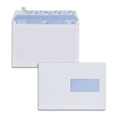 Boîte de 500 enveloppes blanches C5 162x229 80 g/m² fenêtre 45x100 bande de protection