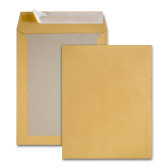 Boite de 100 pochettes dos carton kraft brun 24 260x330 120 g/m² bande de protection