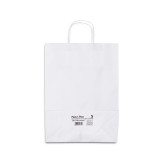 Paquet de 20 sacs à anse torsadée kraft blanc 90gr/m² format S 33x24x11 cm FSC-M