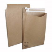 Boîte de 150 pochettes aller/retour kraft brun XL-440x590x100 110gr/m² double bande de protection FSC-M