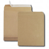 Paquet de 50 sacs à soufflets kraft brun E4 280x400 120 g/m² bande de protection