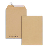 Boîte de 500 pochettes kraft brun C5 162x229 90 g/m² bande de protection