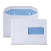 Boite de 500 enveloppes patte trapèze blanches C5 162x229 80 g/m²fenêtre haute 45x100 gommées - EMF162