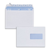 Boîte de 70 enveloppes blanches C5 162x229 80 g/m² fenêtre 45x100 bande de protection