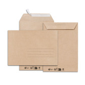 Paquet de 10 pochettes kraft brun C5 162x229 90 g/m²avec zone d'adressage bande de protection